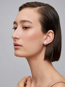 01-45 Pendientes oro 18k de mujer con perlas australianas naturales