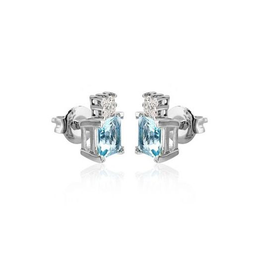 02-173865 Pendientes oro blanco con aguamarinas y brillantes