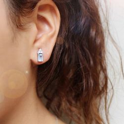 02-173866 Pendientes de oro blanco 18k con aguamarina y diamantes