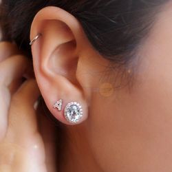 02-183903 Pendientes mujer de oro blanco con aguamarina y diamantes