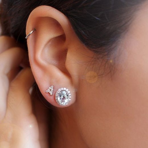 02-183903 Pendientes mujer de oro blanco con aguamarina y diamantes