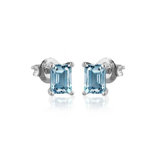 02-183922 Pendientes de oro blanco con aguamarina