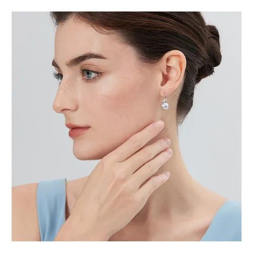 02-272930 Pendientes oro blanco con perla Tahiti y diamante