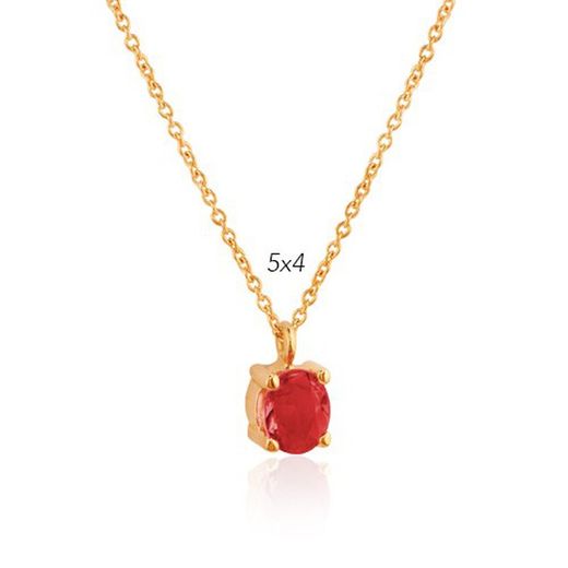 03-143374R Gargantilla mujer elegante de oro rosa con cadena y rubí