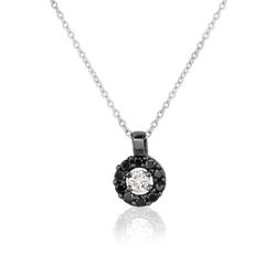 03-163745 Colgante de mujer en oro negro con diamantes negros