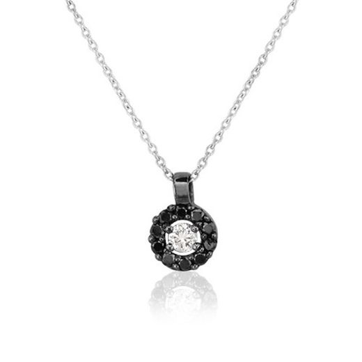 03-163745 Colgante de mujer en oro negro con diamantes negros