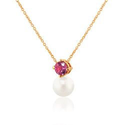 03-173853 Colgante elegante de mujer en oro rosado de 18k y perla cultivada