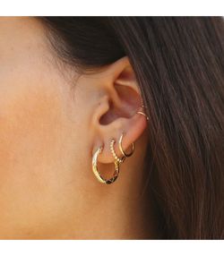 0457 Pendientes Oro aros diamantados