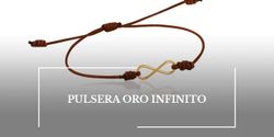 05-19W3389I Pulsera de oro 18k con símbolo infinito con macramé autoajustable