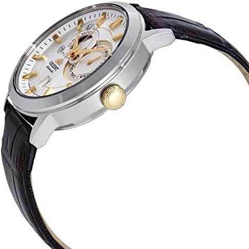 Reloj Orient de hombre automático 147-FET0P004W0 Indicador del día de la semana y calendario, indicador del sol y luna.