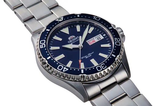 Reloj Orient de hombre automático 147-RA-AA0002L39B esfera azul elegante acuático 200 metros cristal zafiro