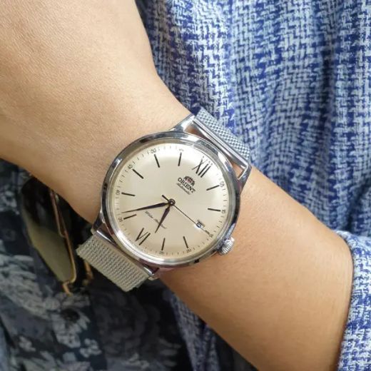 Reloj Orient de hombre automático 147-RA-AC0020G10B pulsera de malla esterilla o milanesa