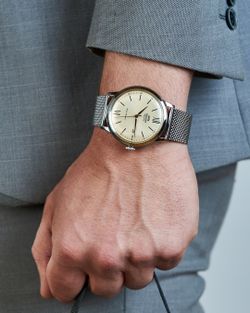 Reloj Orient de hombre automático 147-RA-AC0020G10B pulsera de malla esterilla o milanesa