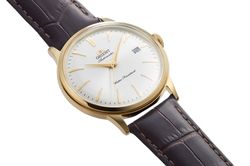 147-RA-AC0028S30B Reloj Orient Bambino automático de hombre bonito y elegante, calendario con correa de piel resistente al agua 30 metros (3atm)