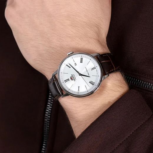 Reloj Orient de hombre automático 147-RA-AC0J06S30B correa de piel marrón