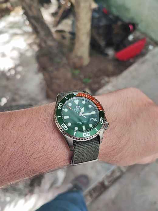 Reloj Orient de hombre automático 147-RA-AC0K04E30B 200 metros correa de textil Nato