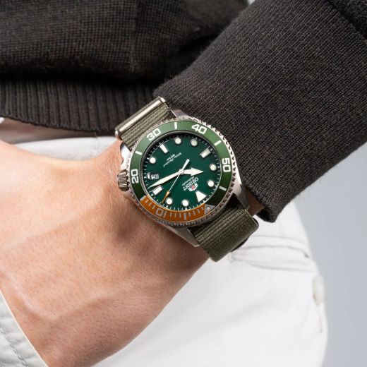 Reloj Orient de hombre automático 147-RA-AC0K04E30B 200 metros correa de textil Nato