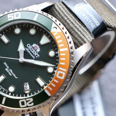 Reloj Orient de hombre automático 147-RA-AC0K04E30B 200 metros correa de textil Nato