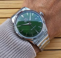 Reloj Orient Bambino de hombre macánico 147-RA-AC0M09E30B calendario esfera verde