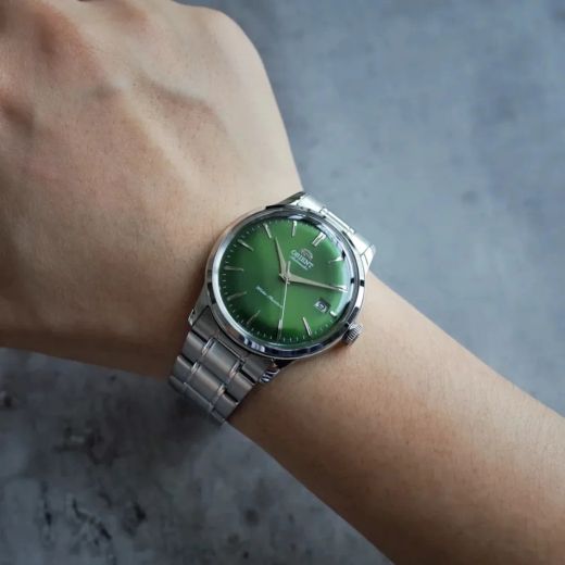 Reloj Orient Bambino de hombre macánico 147-RA-AC0M09E30B calendario esfera verde