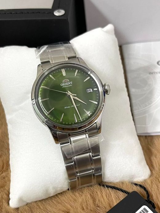 Reloj Orient Bambino de hombre macánico 147-RA-AC0M09E30B calendario esfera verde