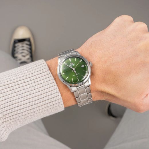 Reloj Orient Bambino de hombre macánico 147-RA-AC0M09E30B calendario esfera verde