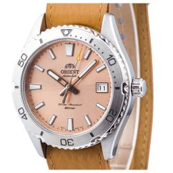 Reloj ORIENT Mako 40 147-RA-AC0Q05P10B unisex automático esfera color Salmón