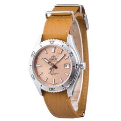 Reloj ORIENT Mako 40 147-RA-AC0Q05P10B unisex automático esfera color Salmón