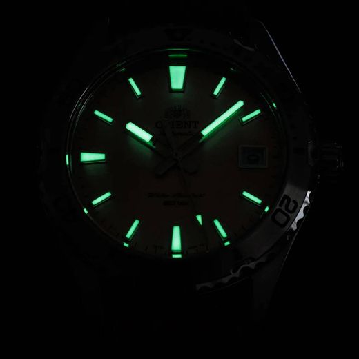 Reloj ORIENT Mako 40 147-RA-AC0Q05P10B unisex automático esfera color Salmón