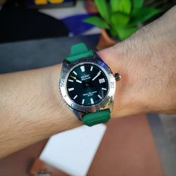 Reloj Orient automático unisex 147-RA-AC0Q11E30B cristal zafiro esfera verde
