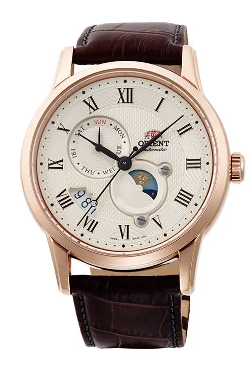 Reloj Orient automático hombre 147-RA-AK0007S30B indicador de sol y luna
