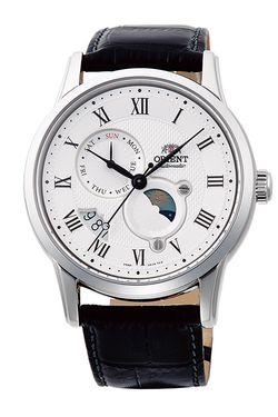 147-RA-AK0008S30B Reloj Orient Sun & Moon de hombre movimiento automático, cristal zafiro, cierre desplegable, resistencia al agua 50 metros, indicador sol y luna