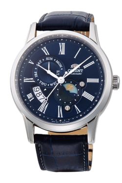 147-RA-AK0011D30B Reloj Orient de hombre automático  indicador del día de la semana, calendario e indicador sol y luna.