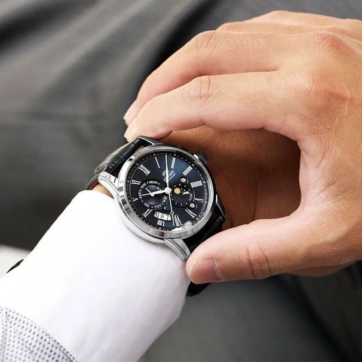 147-RA-AK0011D30B Reloj Orient de hombre automático indicador del día de la semana, calendario e indicador sol y luna.