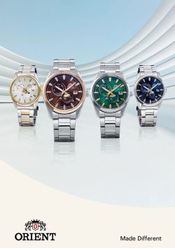 Reloj Orient hombre automático 147-RA-AK0314E30B Orient Stretto Day & Night con fase lunar esfera verde