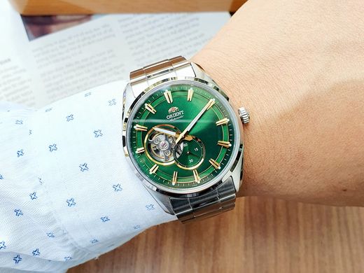 Reloj Orient de hombre automático 147-RA-AR0008E30B esfera verde semi Skeleton