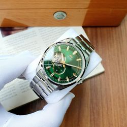 Reloj Orient de hombre automático 147-RA-AR0008E30B esfera verde semi Skeleton