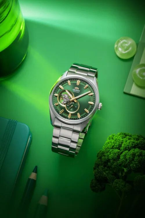 Reloj Orient de hombre automático 147-RA-AR0008E30B esfera verde semi Skeleton