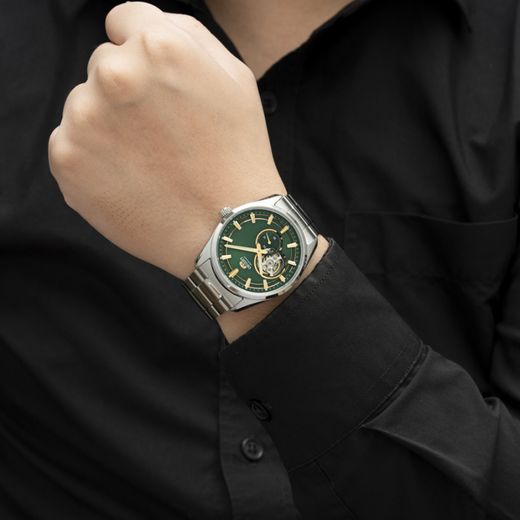 Reloj Orient de hombre automático 147-RA-AR0008E30B esfera verde semi Skeleton