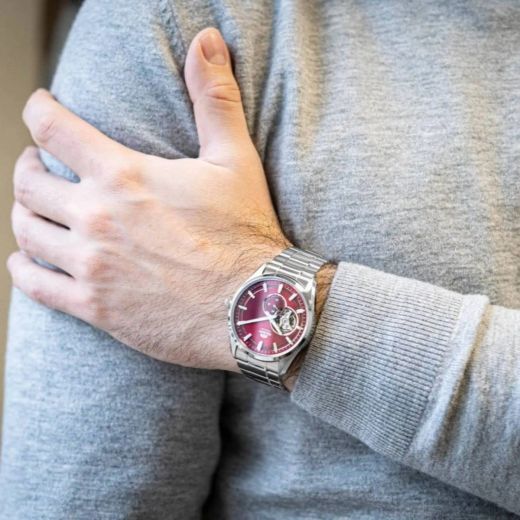 Reloj Orient hombre 147-RA-AR0010R30B movimiento mecánico esfera color burdeos