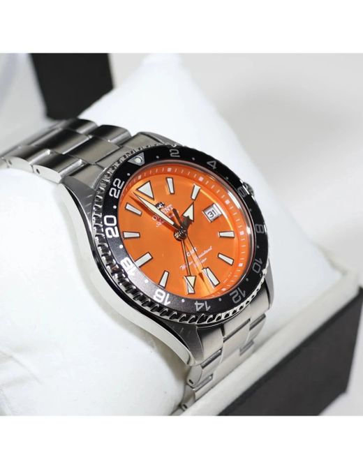 147-RA-BC0004Y30B Reloj Orient hombre automático modelo MAKO GMT esfera salmón sumergible 200 metros