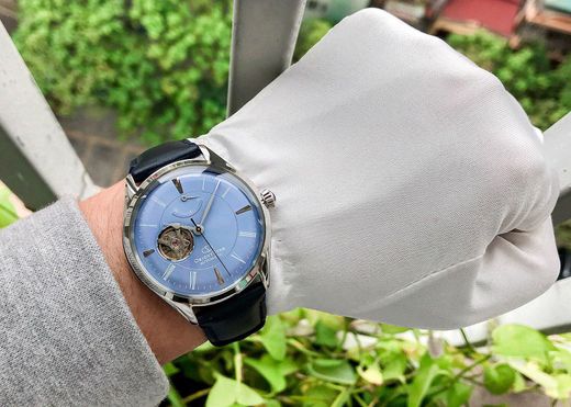 149-RE-AT0203L00B Reloj Orient STAR automático de hombre muy elegante esfera azul, 50 metros (5atm) cristal mineral sólido y resistente
