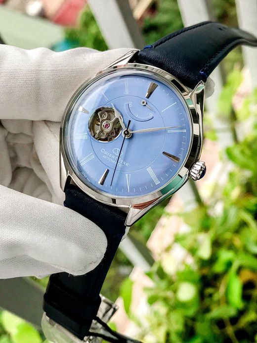 149-RE-AT0203L00B Reloj Orient STAR automático de hombre muy elegante esfera azul, 50 metros (5atm) cristal mineral sólido y resistente