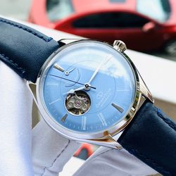 149-RE-AT0203L00B Reloj Orient STAR automático de hombre muy elegante esfera azul, 50 metros (5atm) cristal mineral sólido y resistente