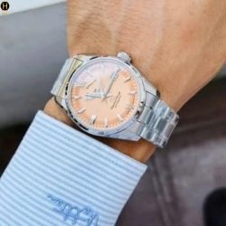 149-RE-AU0108G00B Reloj Orient Star automático para hombre esfera rosa muy elegante 50 metros acero inoxidable 316L reserva de carga 50H
