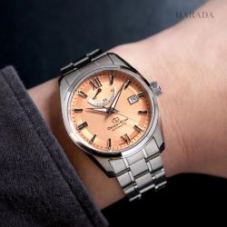 149-RE-AU0108G00B Reloj Orient Star automático para hombre esfera rosa muy elegante 50 metros acero inoxidable 316L reserva de carga 50H
