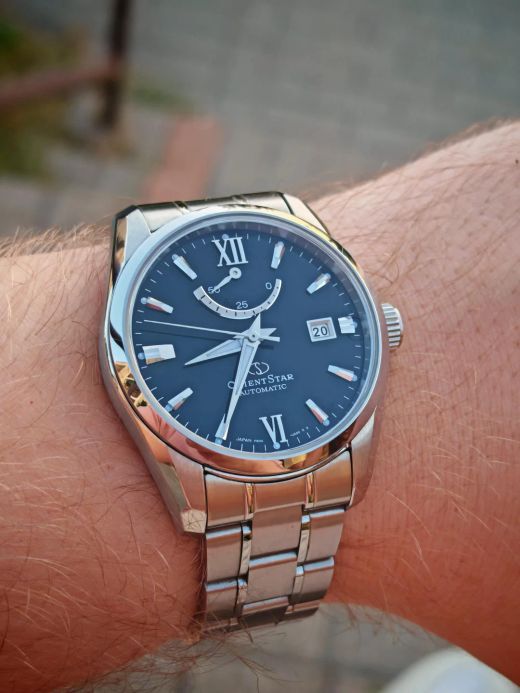 149-RE-AU0114E00B Reloj Orient Star de hombre movimiento automático esfera azul Contemporary Date – edición limitada de 1200 unidades