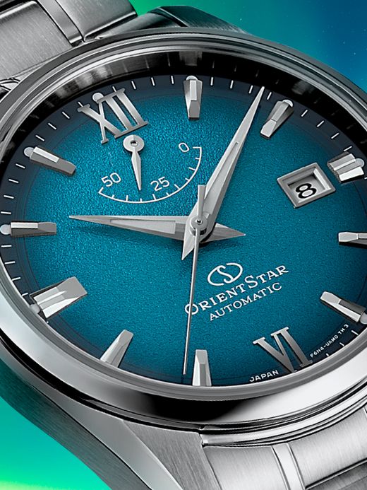 149-RE-AU0114E00B Reloj Orient Star de hombre movimiento automático esfera azul Contemporary Date – edición limitada de 1200 unidades