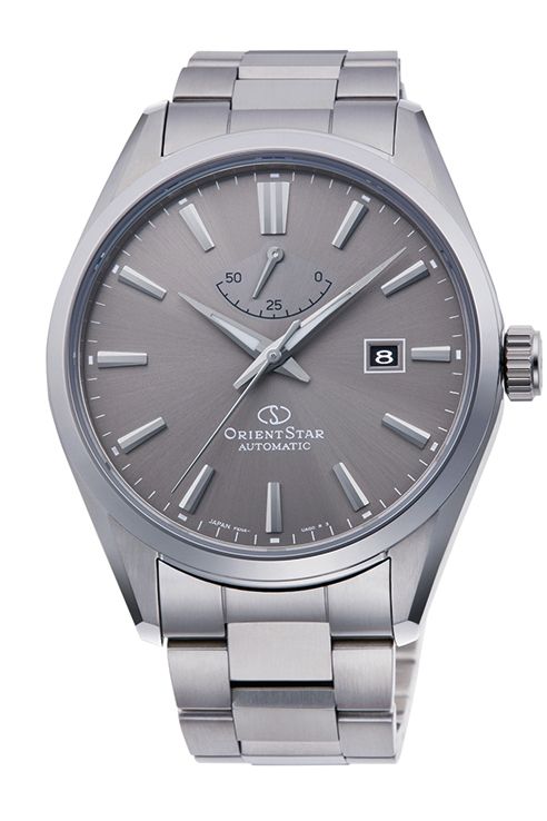 149-RE-AU0404N00B Reloj Orient automático de hombre esfera gris elegante resistente al agua 50 metros, cristal zafiro