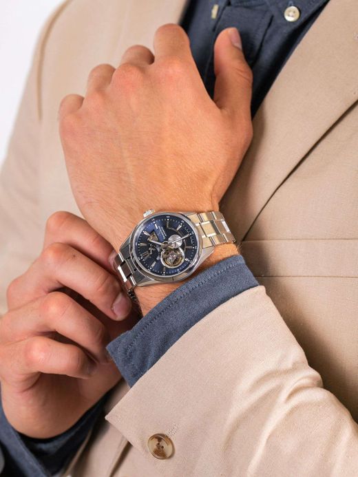 149-RE-AV0003L00B Reloj Orient Star automático de hombre esfera azul Resistencia al agua 100 metros (10atm) cristal zafiro